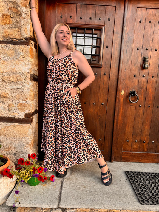 Neon Leopard Jumpsuit Black