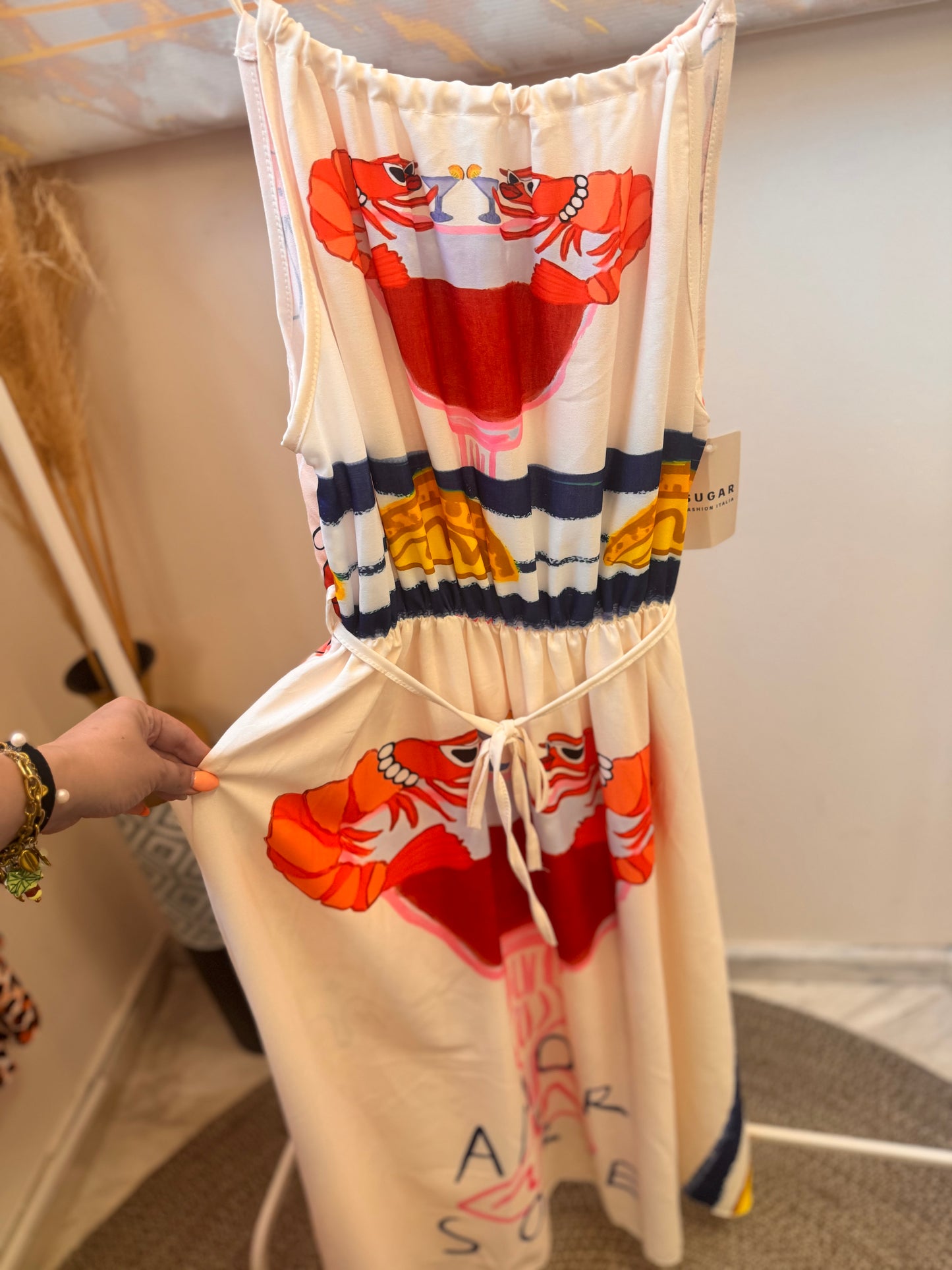 Shrimp Μidi Dress