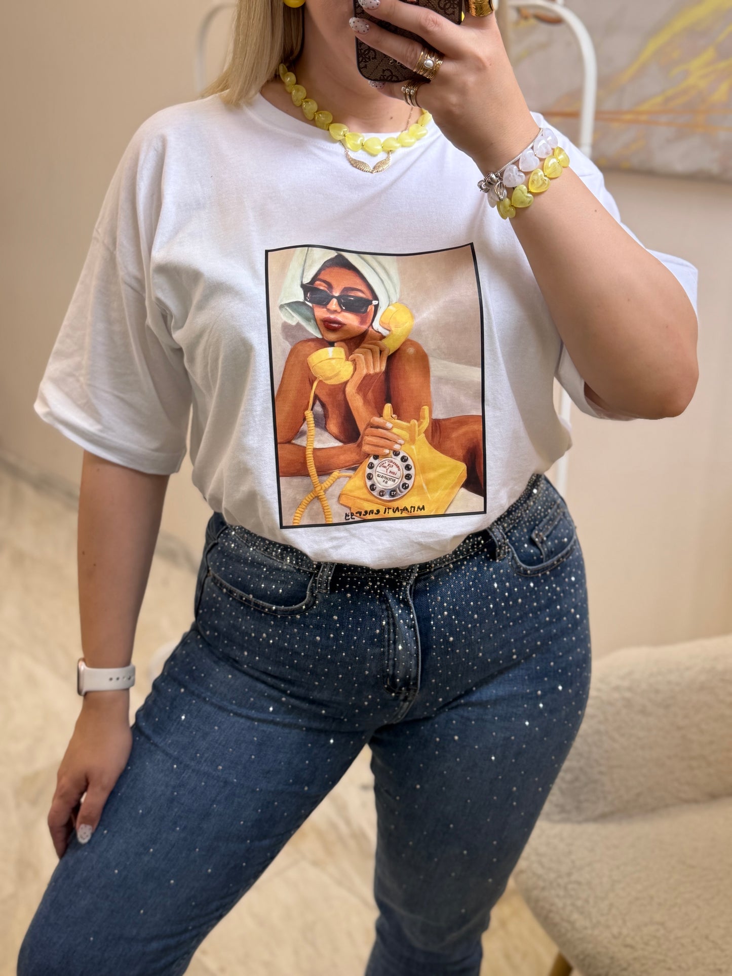 Nefeli Mom Fit Strass Jean