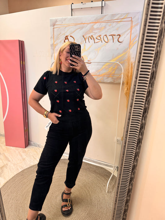 Katie Mom Fit Black Jean