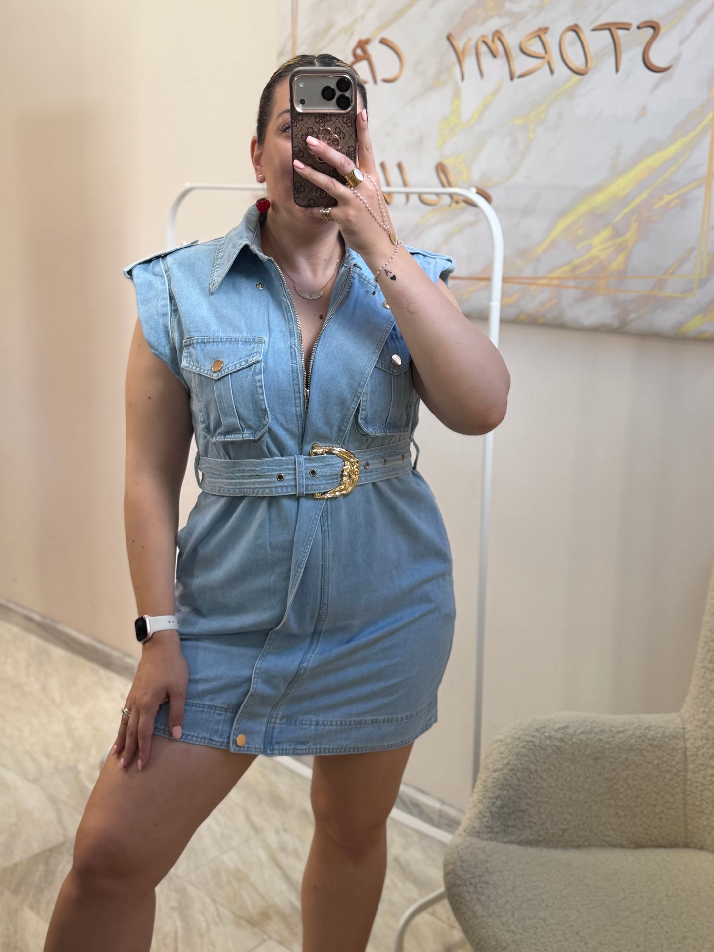 Menia Jean Dress Blue