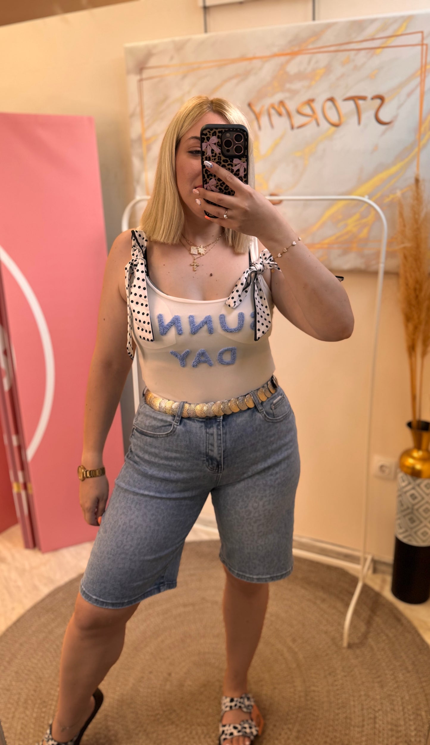 Leopard Blue Jean Vermouda