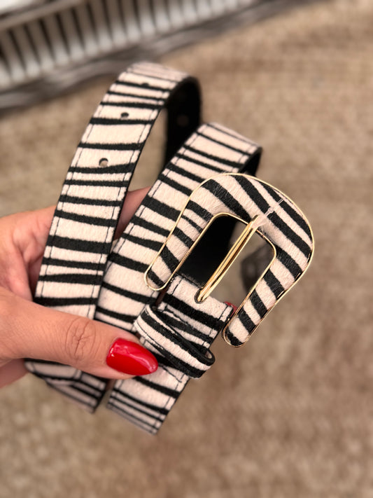 Animal Pony Skin Belt Zebra