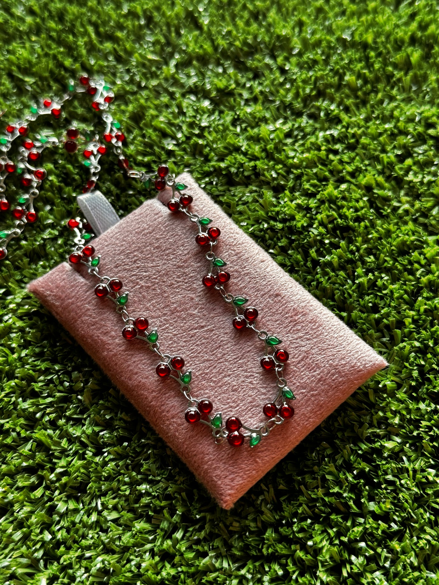 Cherry metal necklace