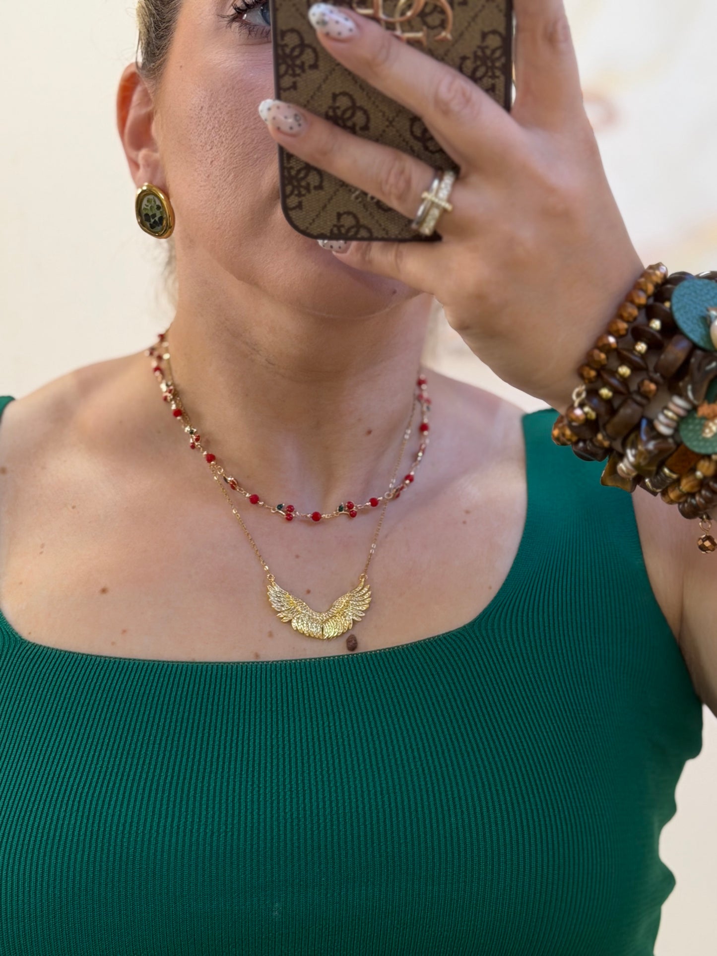 Cherry metal necklace