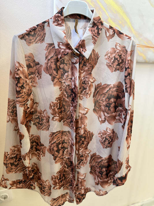 Floral Πουκάμισο Beige