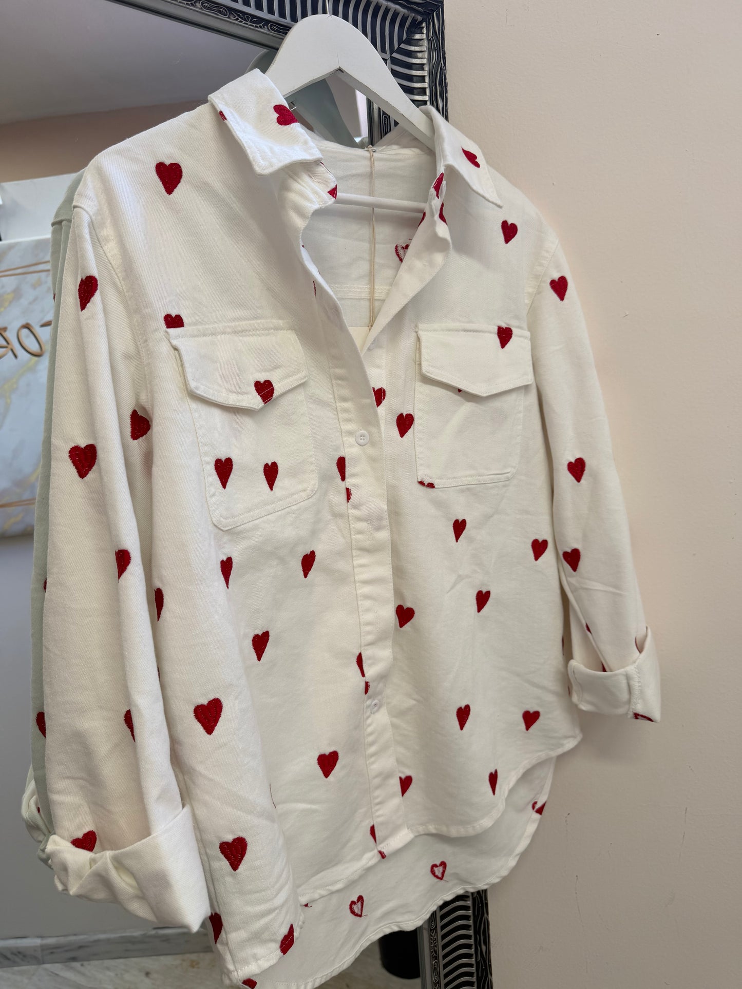 Jean Jacket Heart White