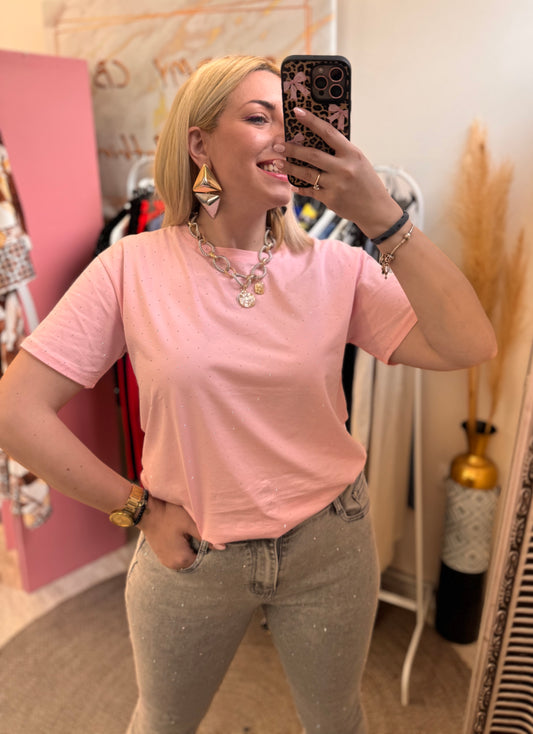 Strass Baby Pink T-shirt