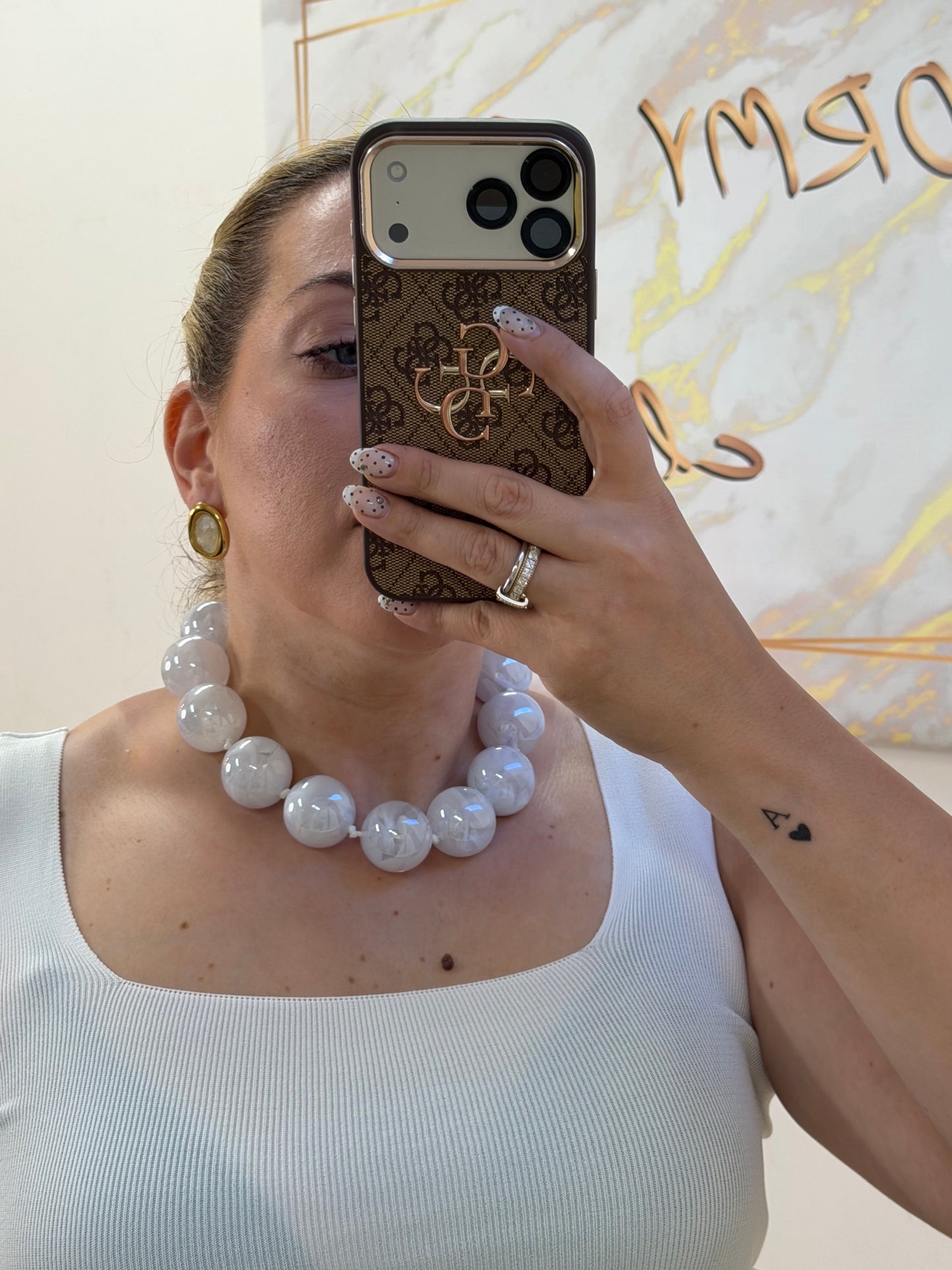 Balls Necklace White