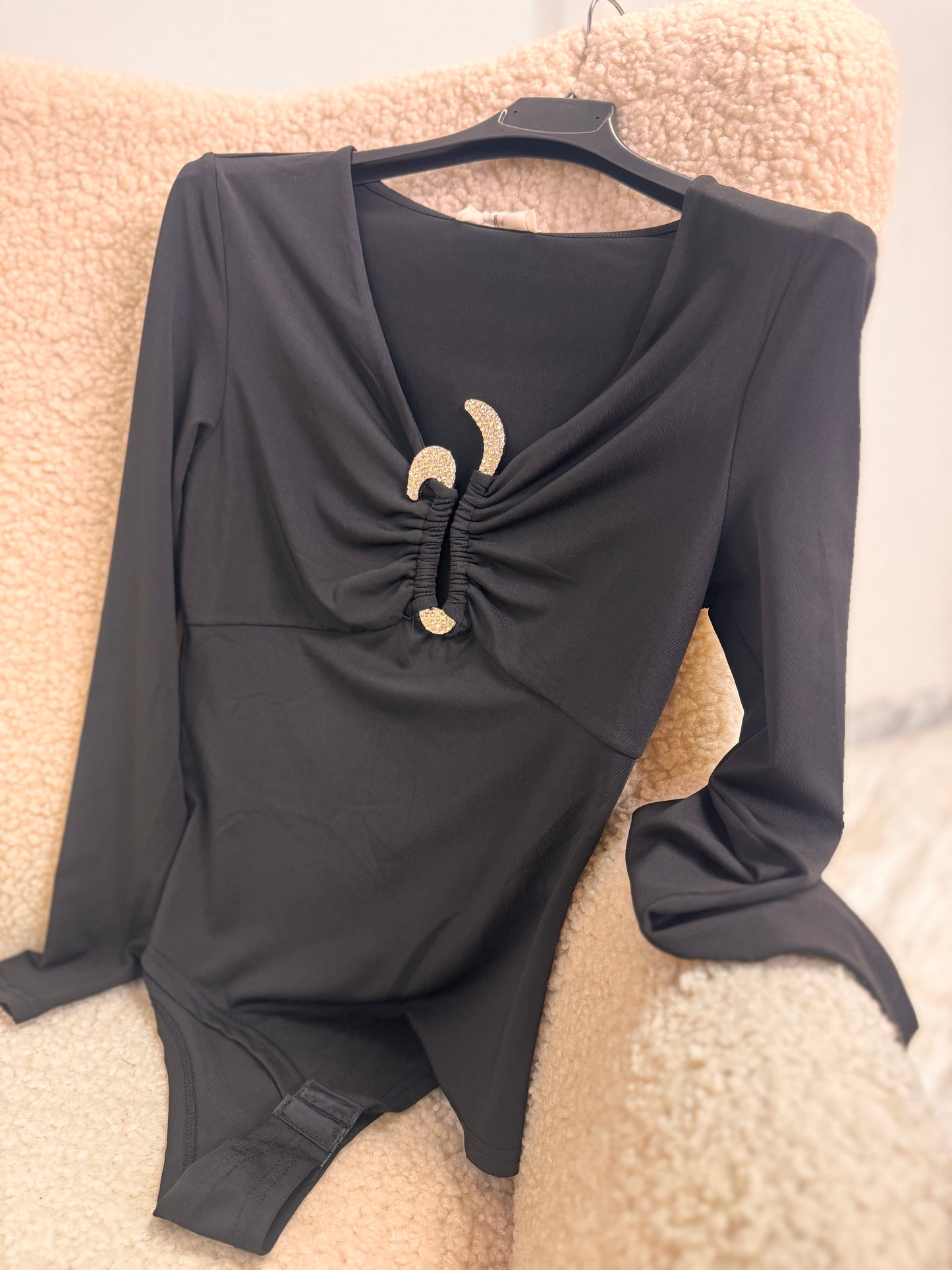 Κορμάκι Μαύρο Στρας