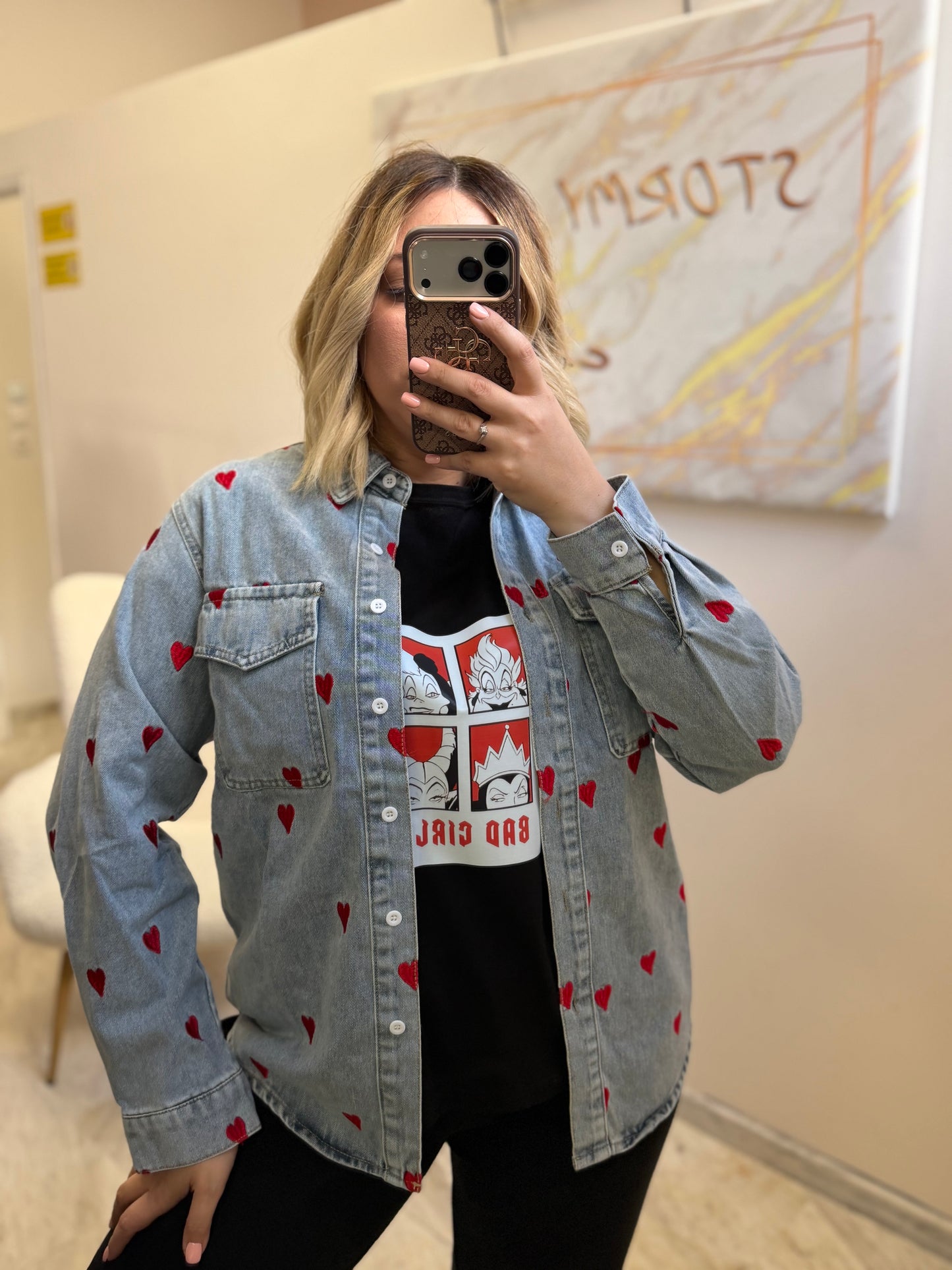 Jean Jacket Heart Blue