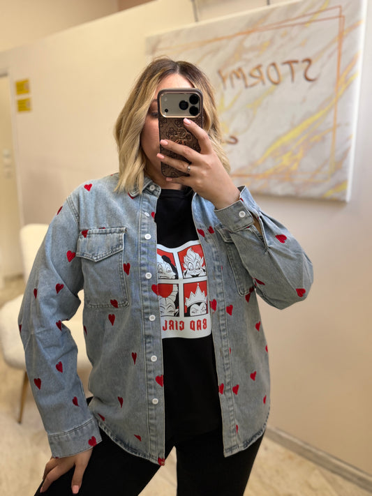 Jean Jacket Heart Blue