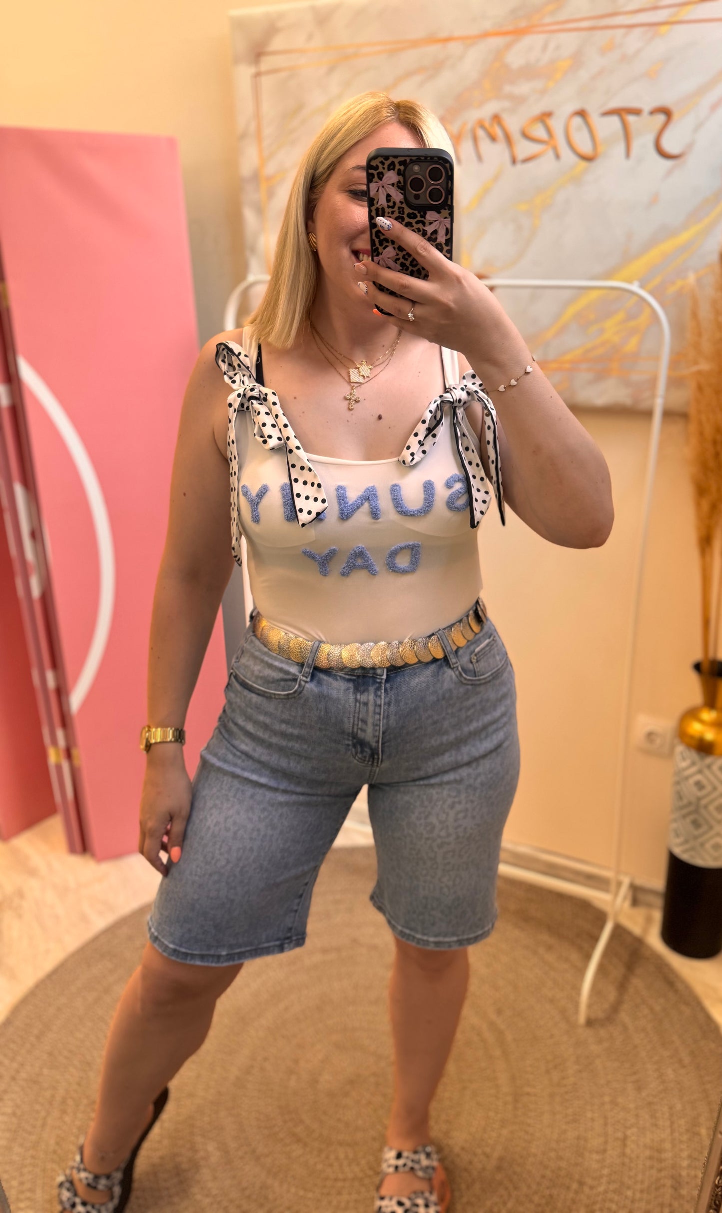 Leopard Blue Jean Vermouda