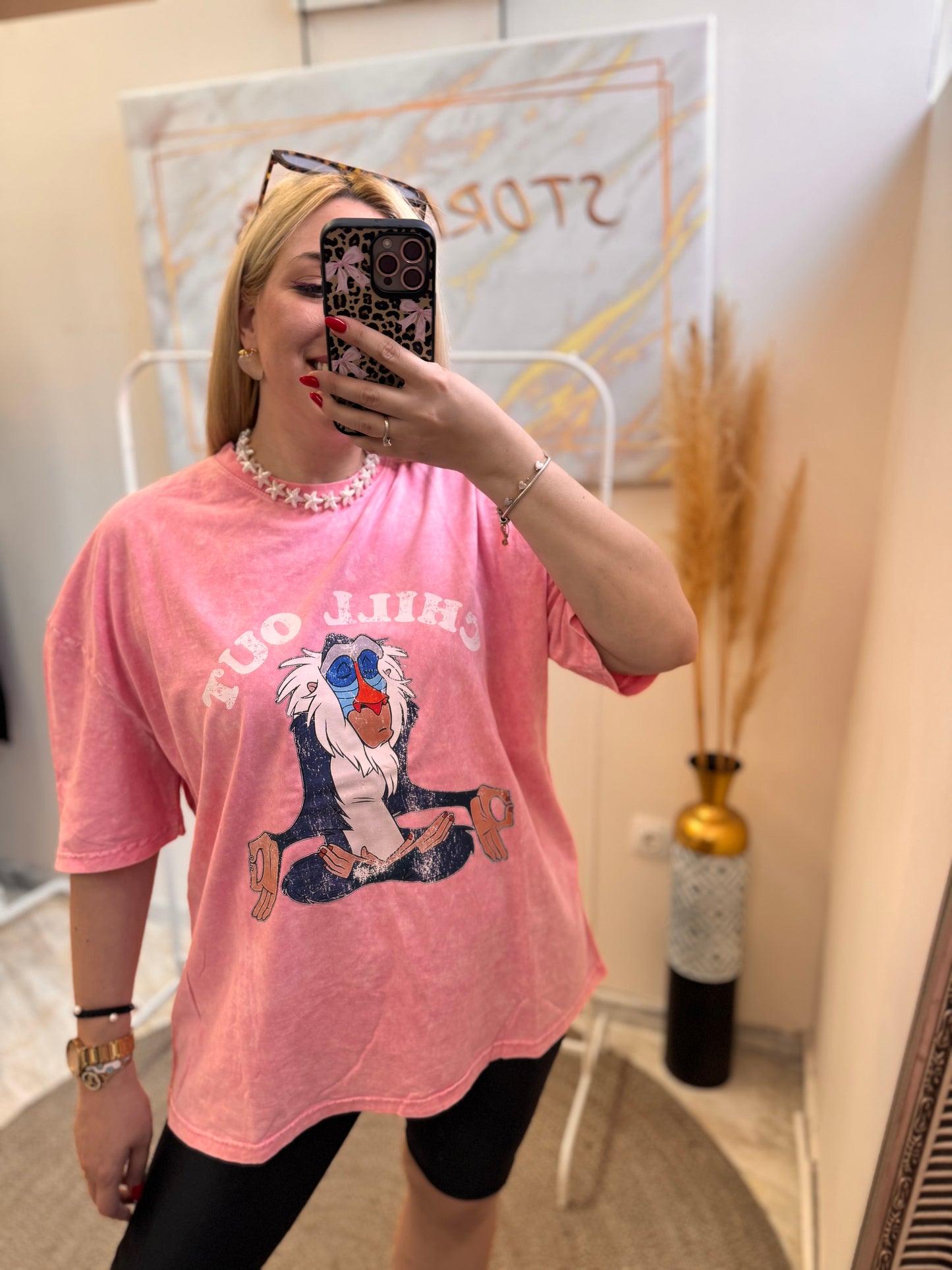 Chill Out Pink Oversized T-shirt