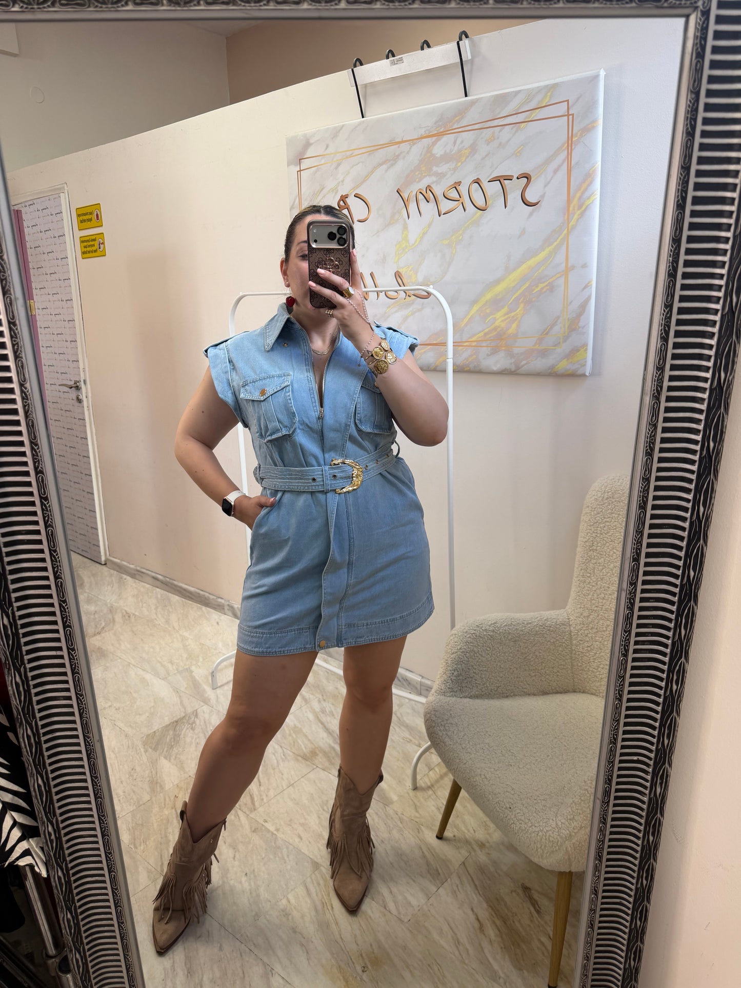 Menia Jean Dress Blue