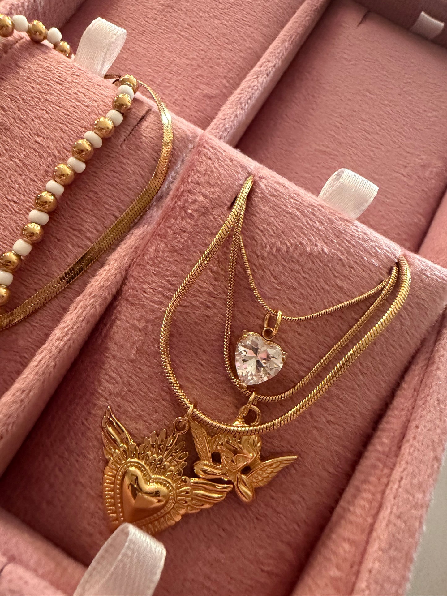 Triple angel necklace