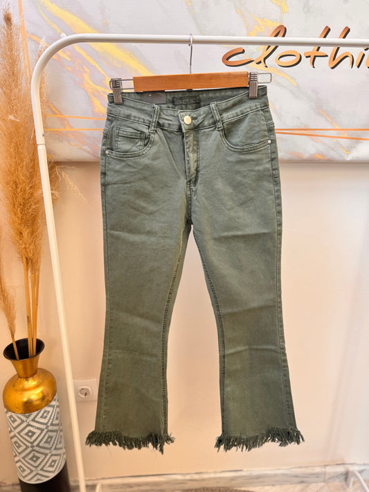 Elina Khaki Elastic Pant