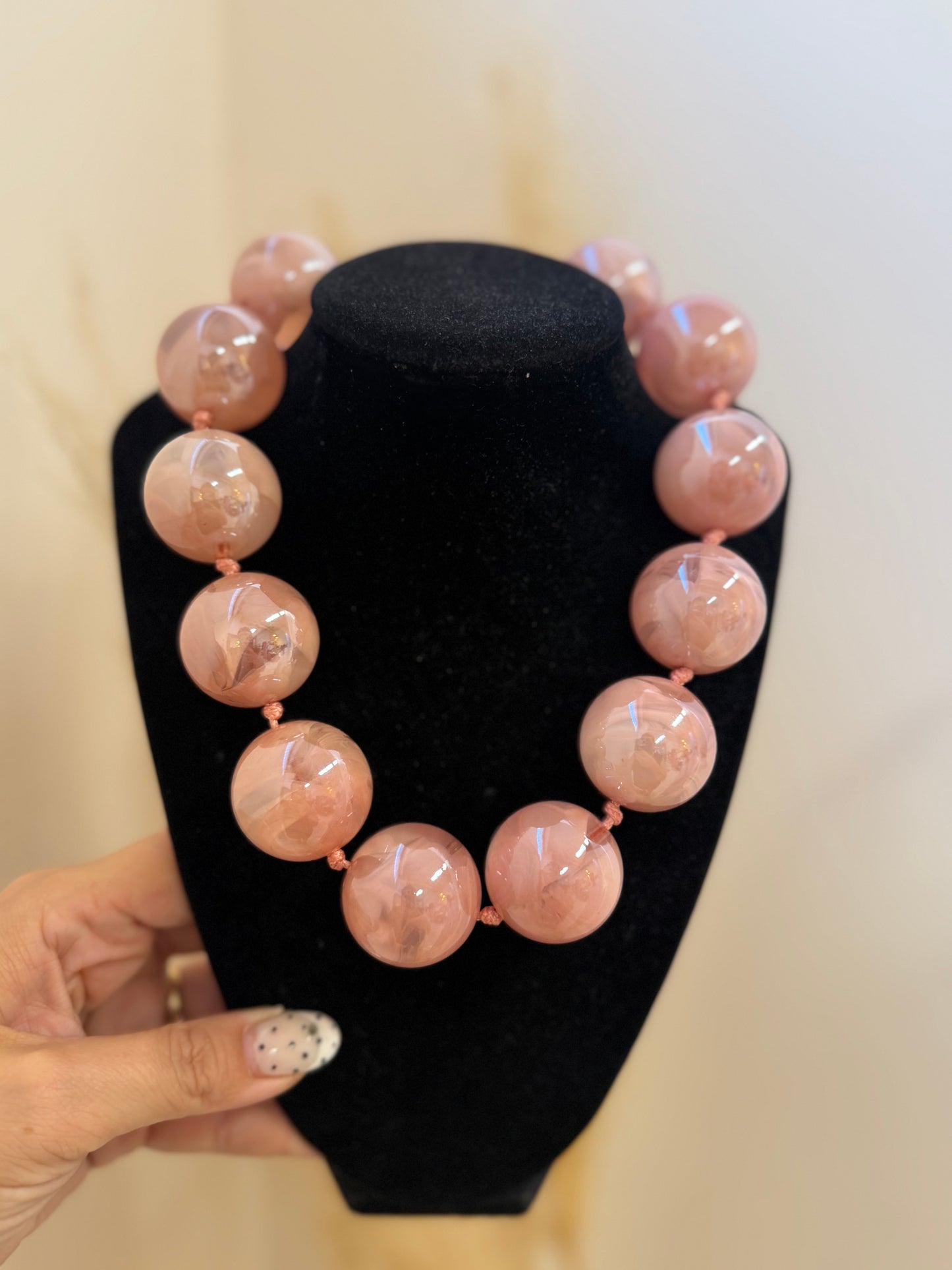 Balls Necklace Dusty Pink