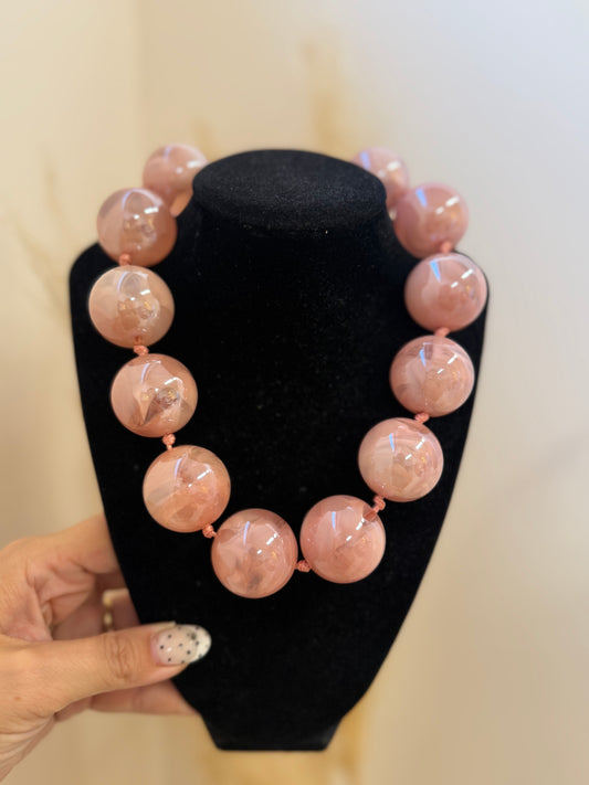 Balls Necklace Dusty Pink