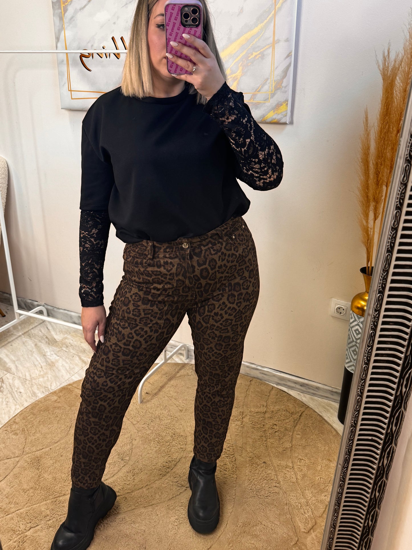 Mom Fit Leopard Brown Jean