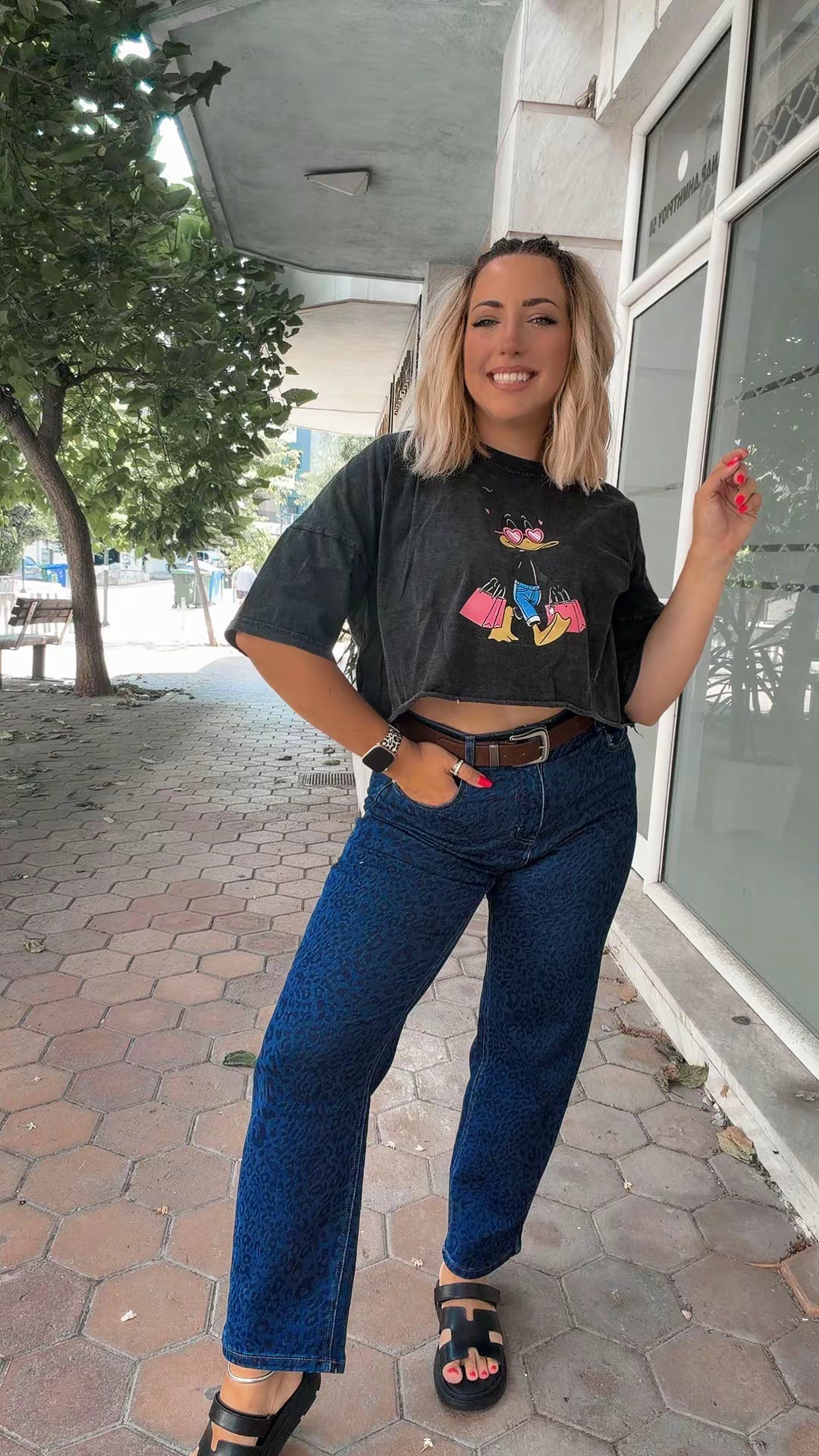 Leopard dark Jean