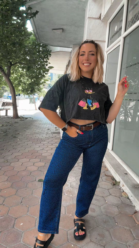 Leopard dark Jean