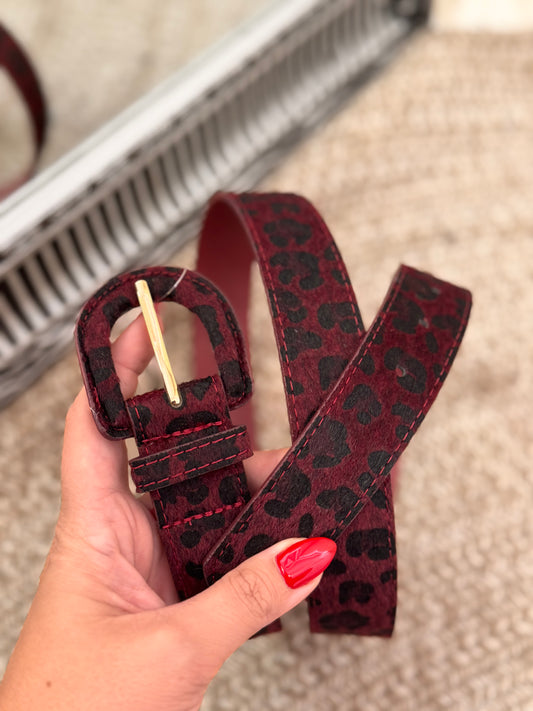 Animal Pony Skin Belt Bordeaux
