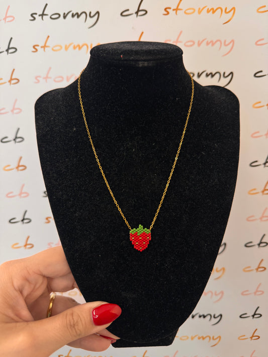 Strawberry 🍓 Miyuki Necklace