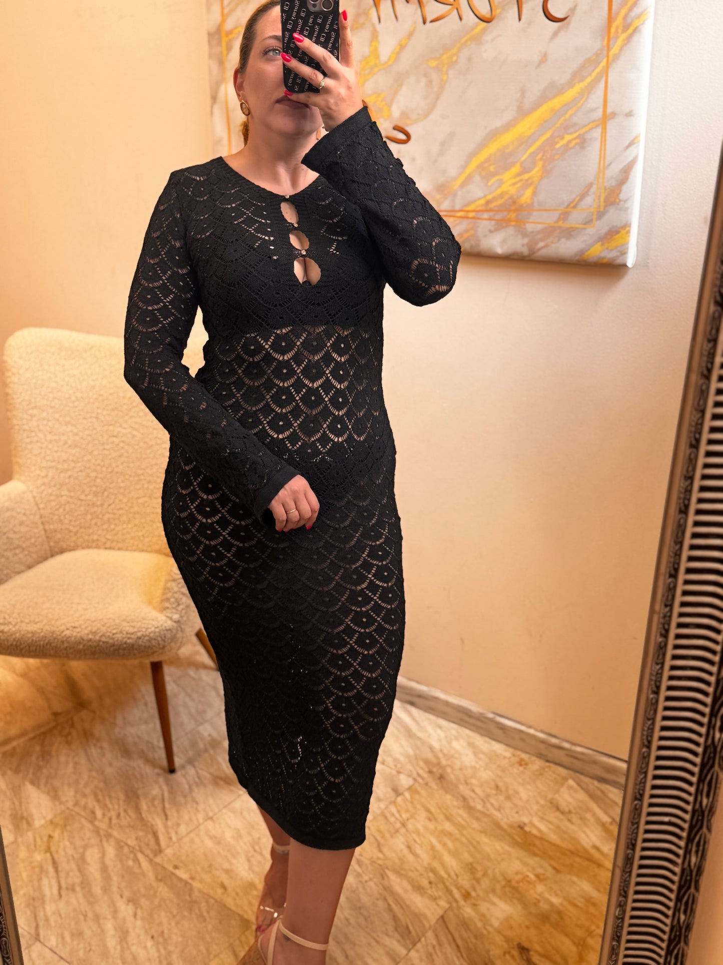 Beach Dress Knit Strass