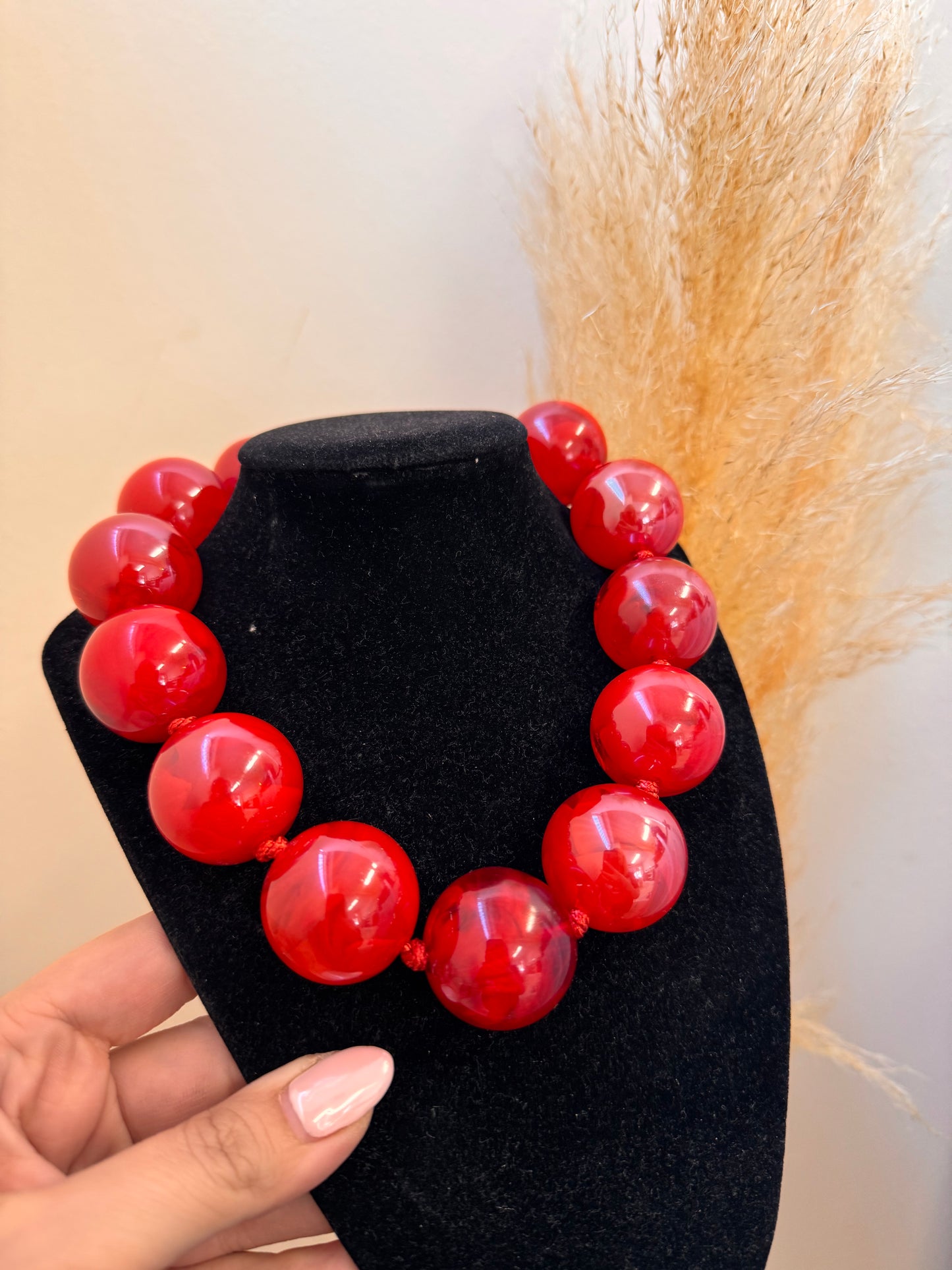 Balls Necklace Red