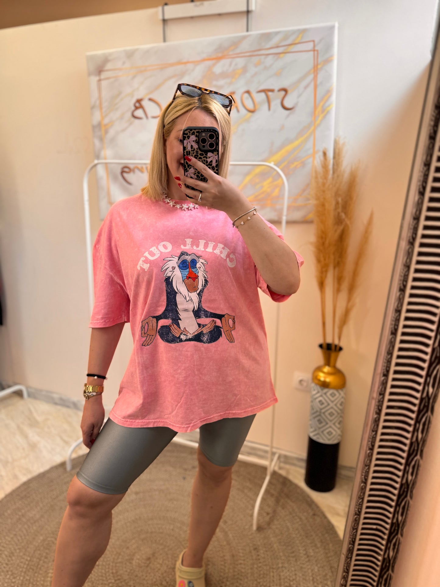 Chill Out Pink Oversized T-shirt