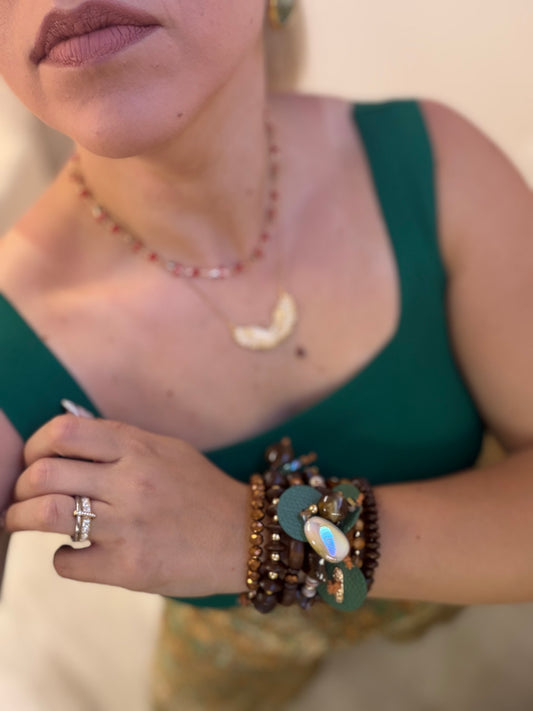 Bronze & Petrol Bracelet
