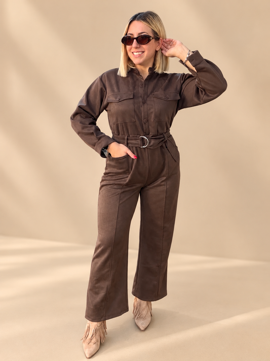 Suede Jumpsuit