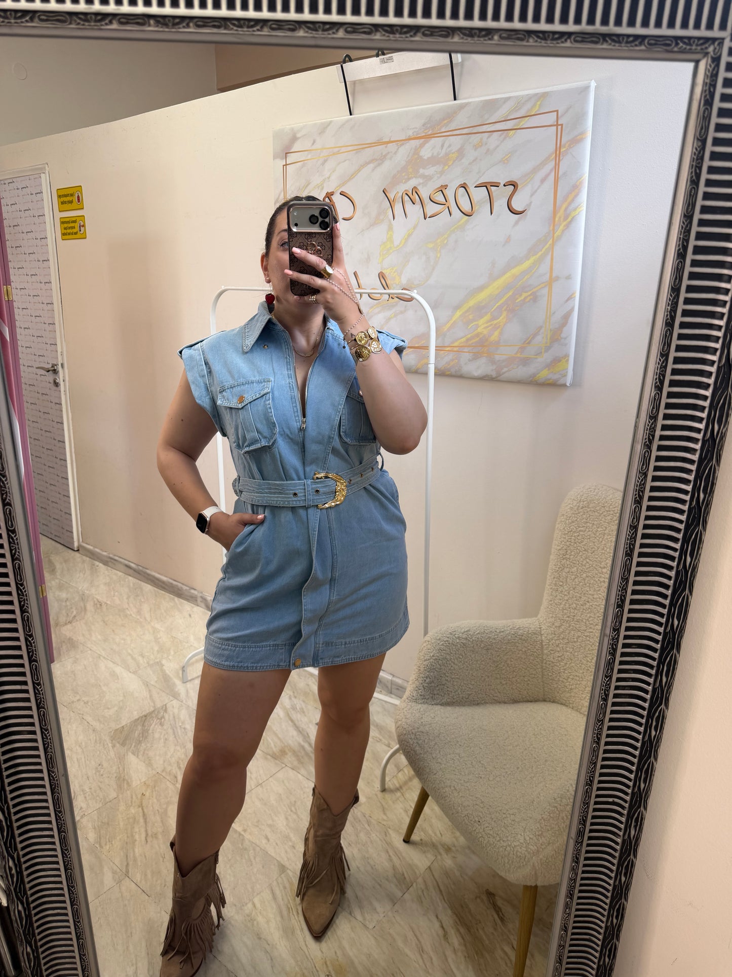 Menia Jean Dress Blue