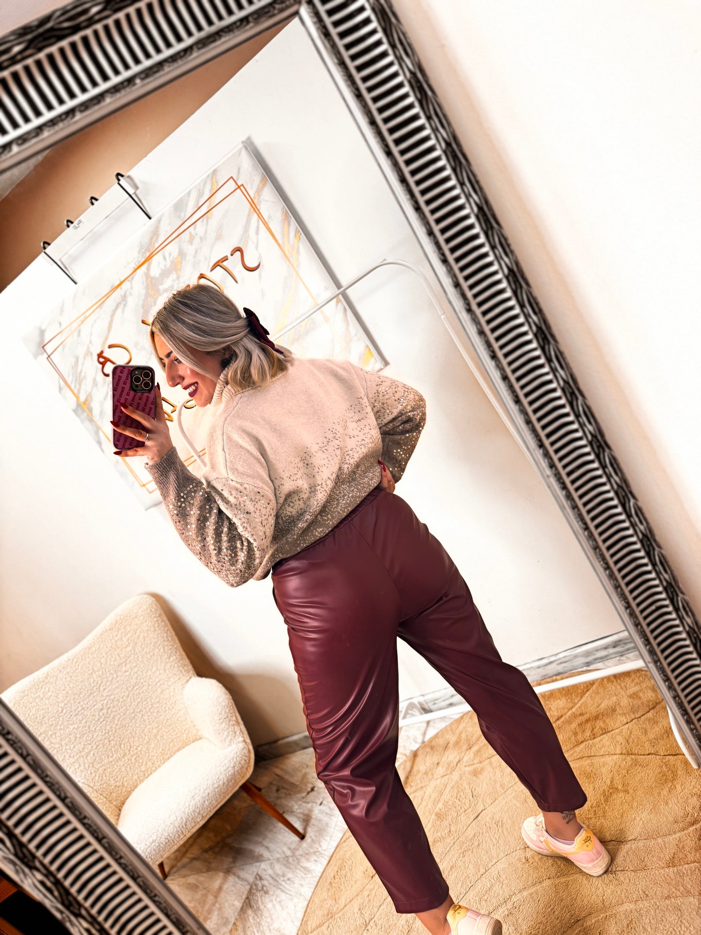 Δερματίνη 3/4 Μπορντό