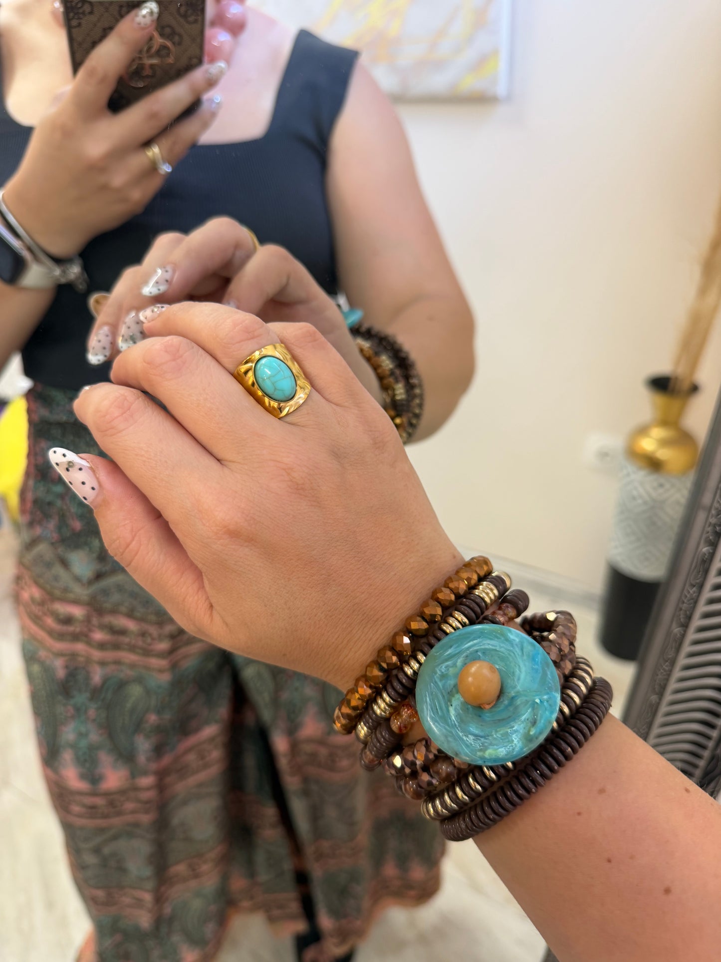 Petrol & Brown Bracelet