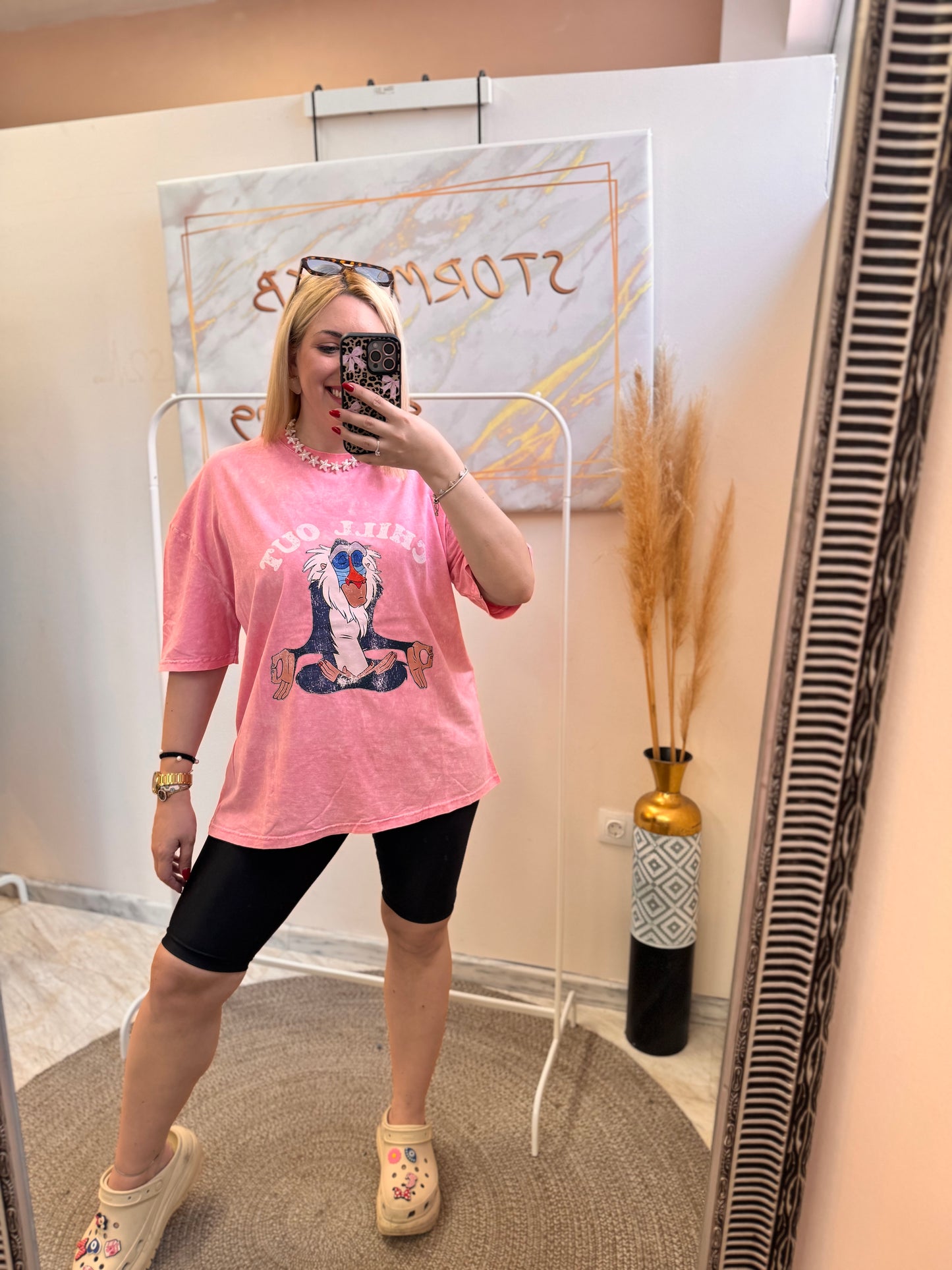 Chill Out Pink Oversized T-shirt