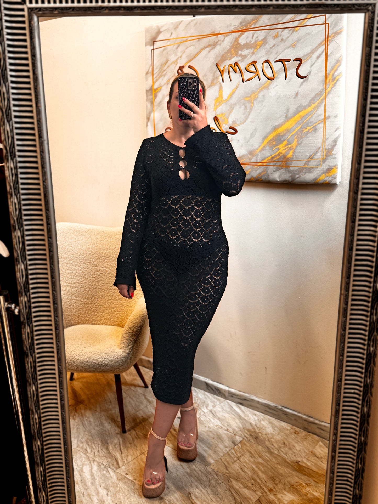 Beach Dress Knit Strass