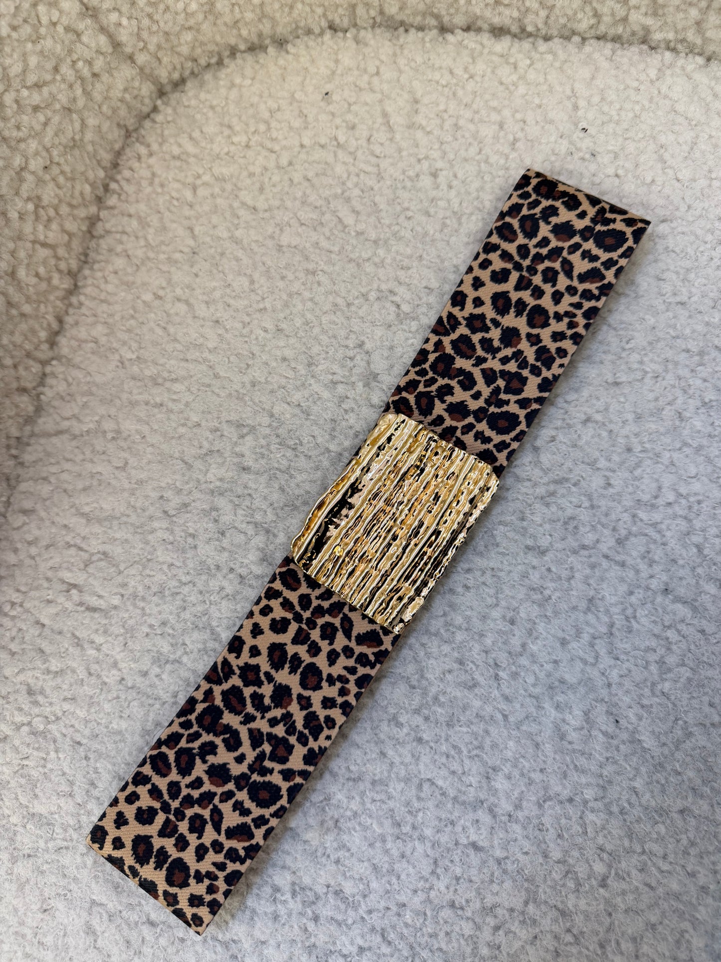 Ζώνη Λάστιχο Λεοπάρ Gold